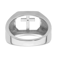 14k White Gold Mens Cross Ring Mounting-Y4026