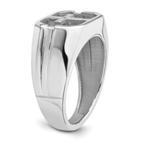 14k White Gold Mens Cross Ring Mounting-Y4026