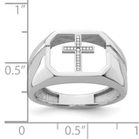 14k White Gold Mens Cross Ring Mounting-Y4026