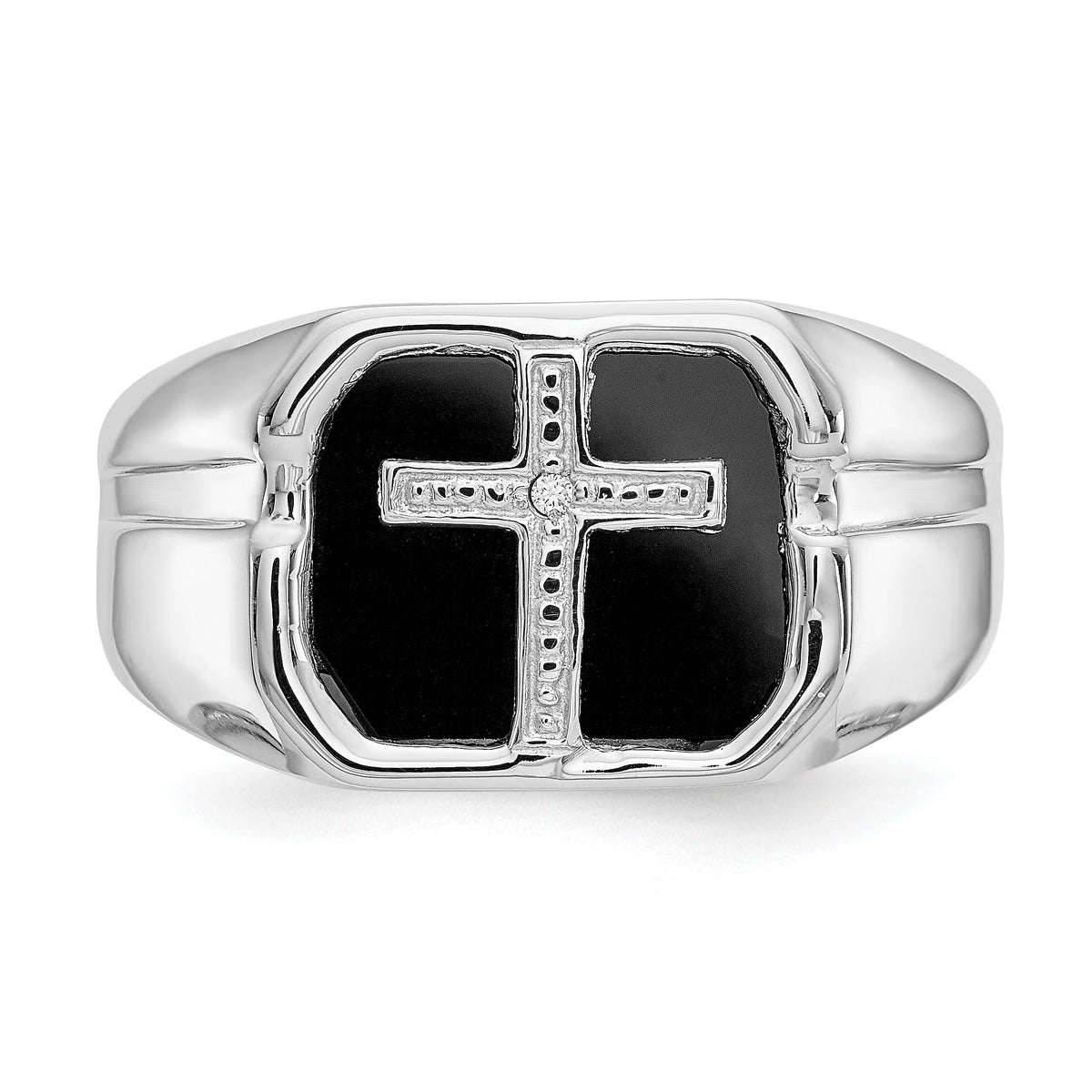 14k White Gold AA Diamond men's ring-Y4026AA