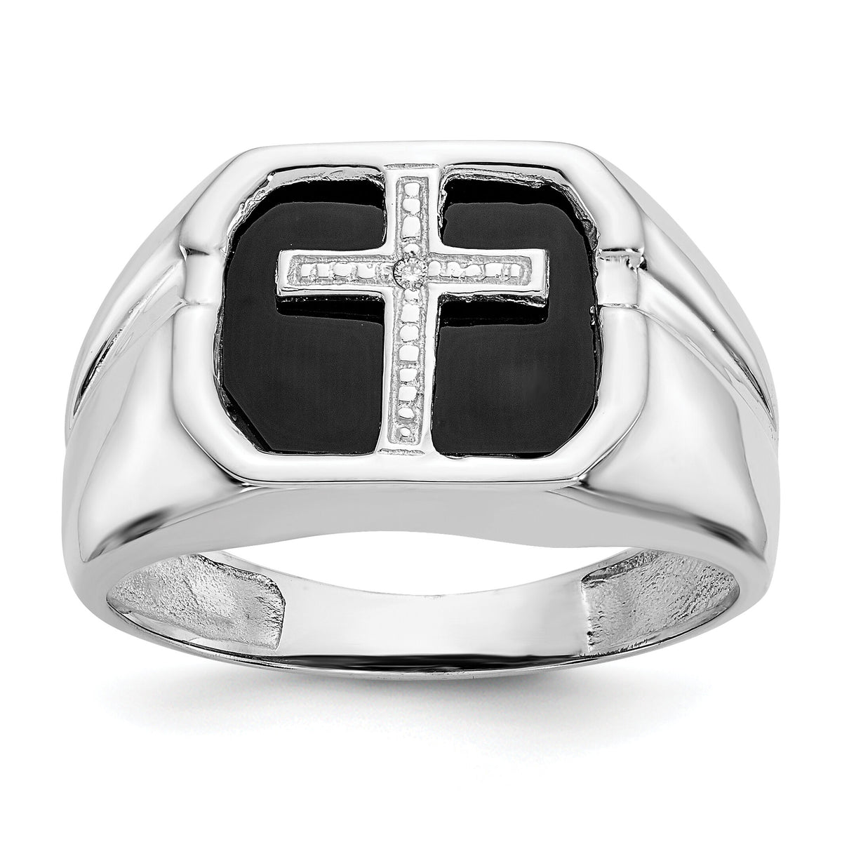 14k White Gold AA Diamond men's ring-Y4026AA