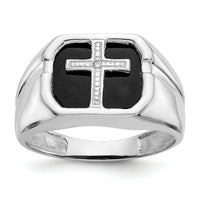 14k White Gold AA Diamond men's ring-Y4026AA