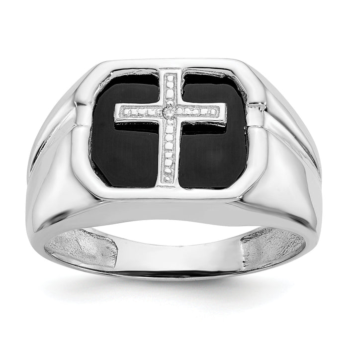 14k White Gold AA Diamond men's ring-Y4026AA