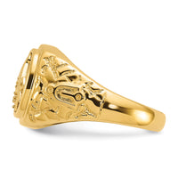 14k Polished and Nugget Texture Masonic Ring Mounting-Y4035