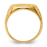 14k Men's Polished and Grooved (Not Enameled) Masonic Ring-Y4041