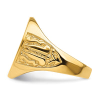 14k Men's Polished and Grooved (Not Enameled) Masonic Ring-Y4041