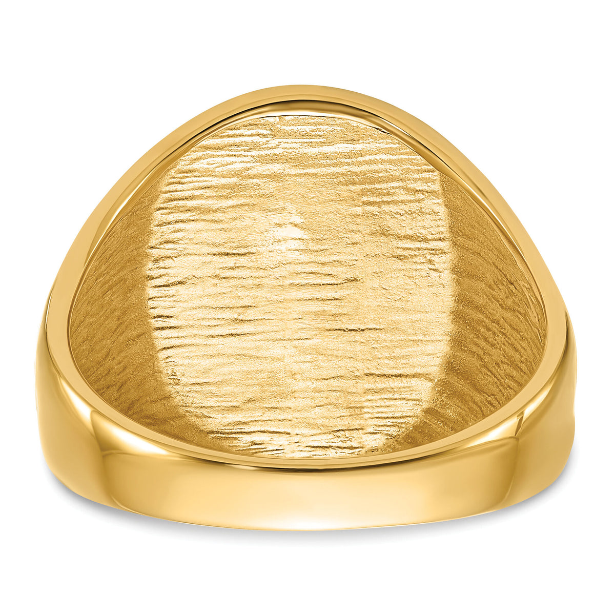 14k Men's Polished and Grooved with Black Enamel Masonic Ring-Y4041M