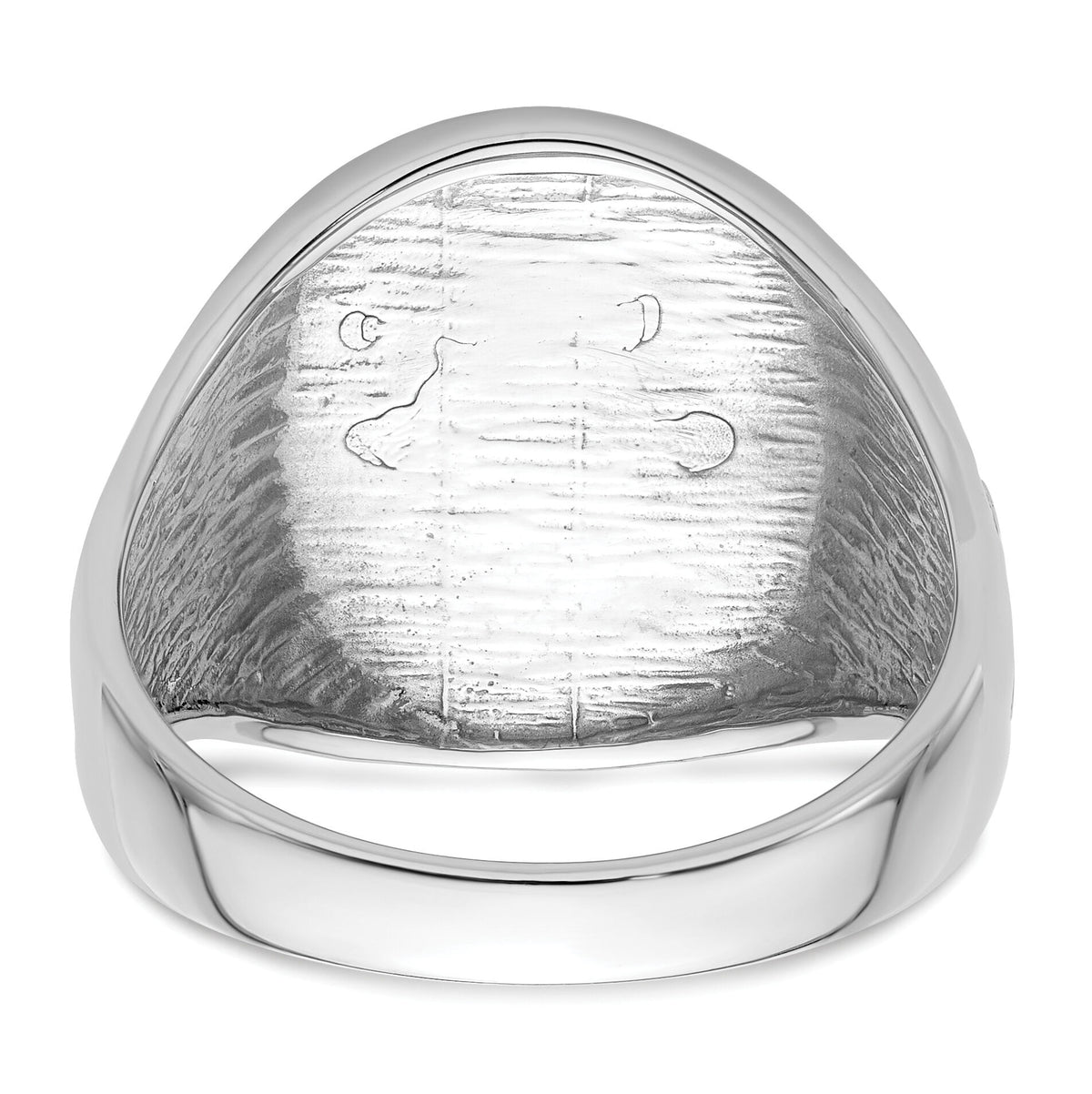 14k White Gold Men's Polished and Grooved (No Enamel) Masonic Ring-Y4042