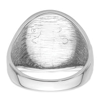 14k White Gold Men's Polished and Grooved (No Enamel) Masonic Ring-Y4042