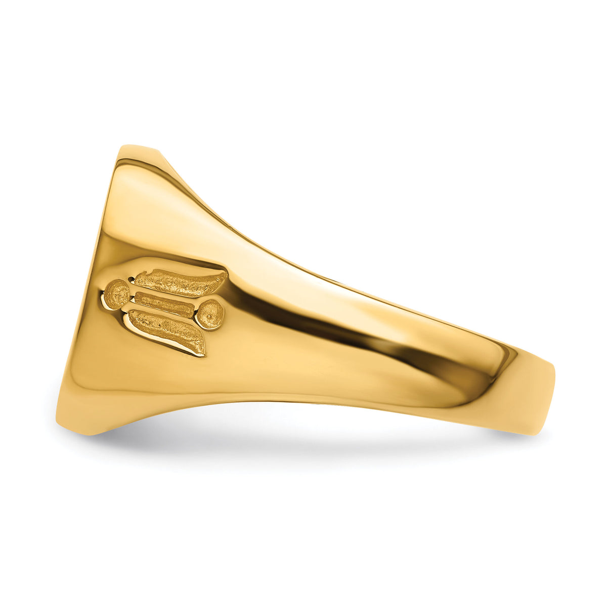 14k Men's Polished and Grooved (No Enamel) Masonic Ring-Y4047