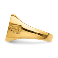 14k Men's Polished and Grooved (No Enamel) Masonic Ring-Y4047