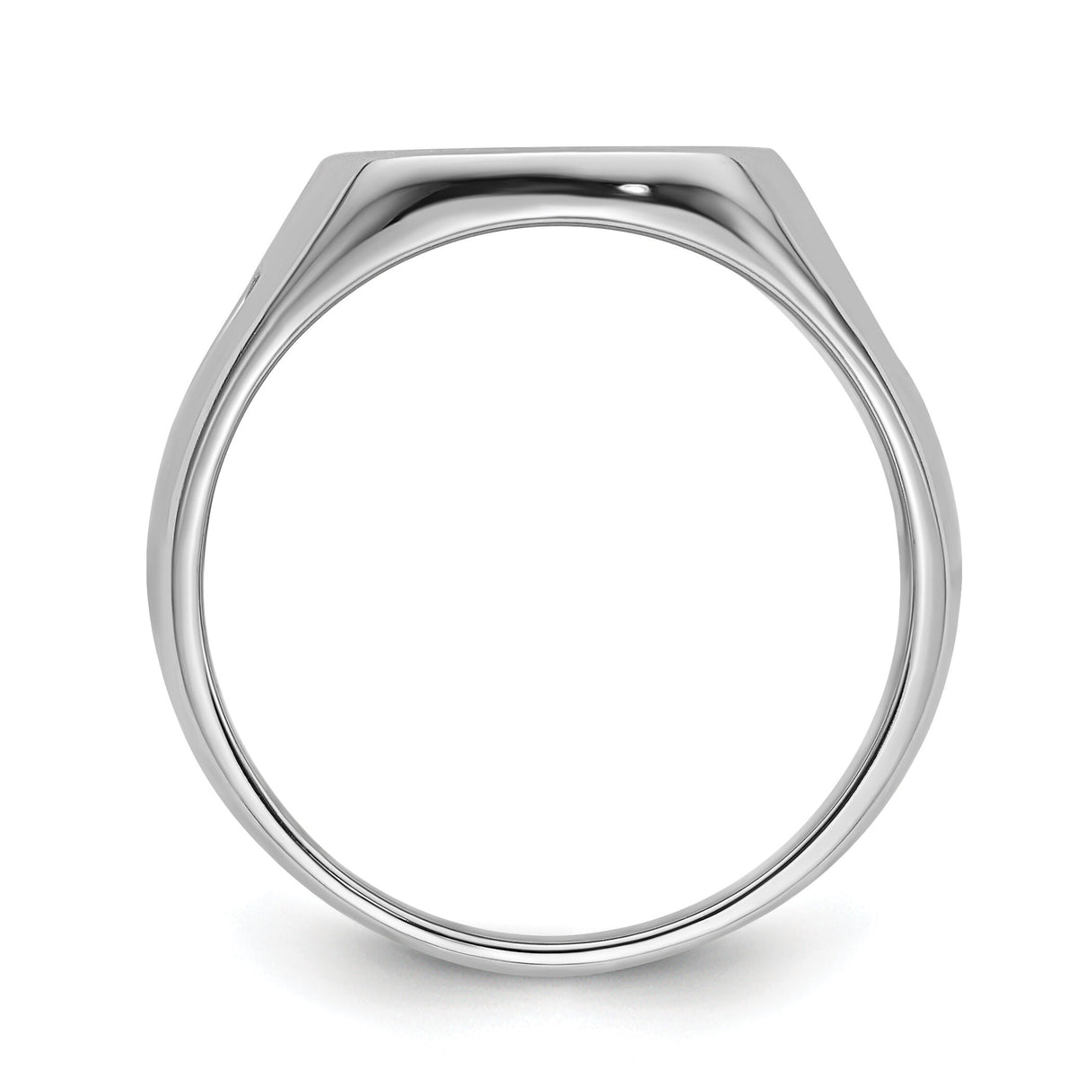 14k White Gold Men's Polished and Grooved (No Enamel) Masonic Ring-Y4048