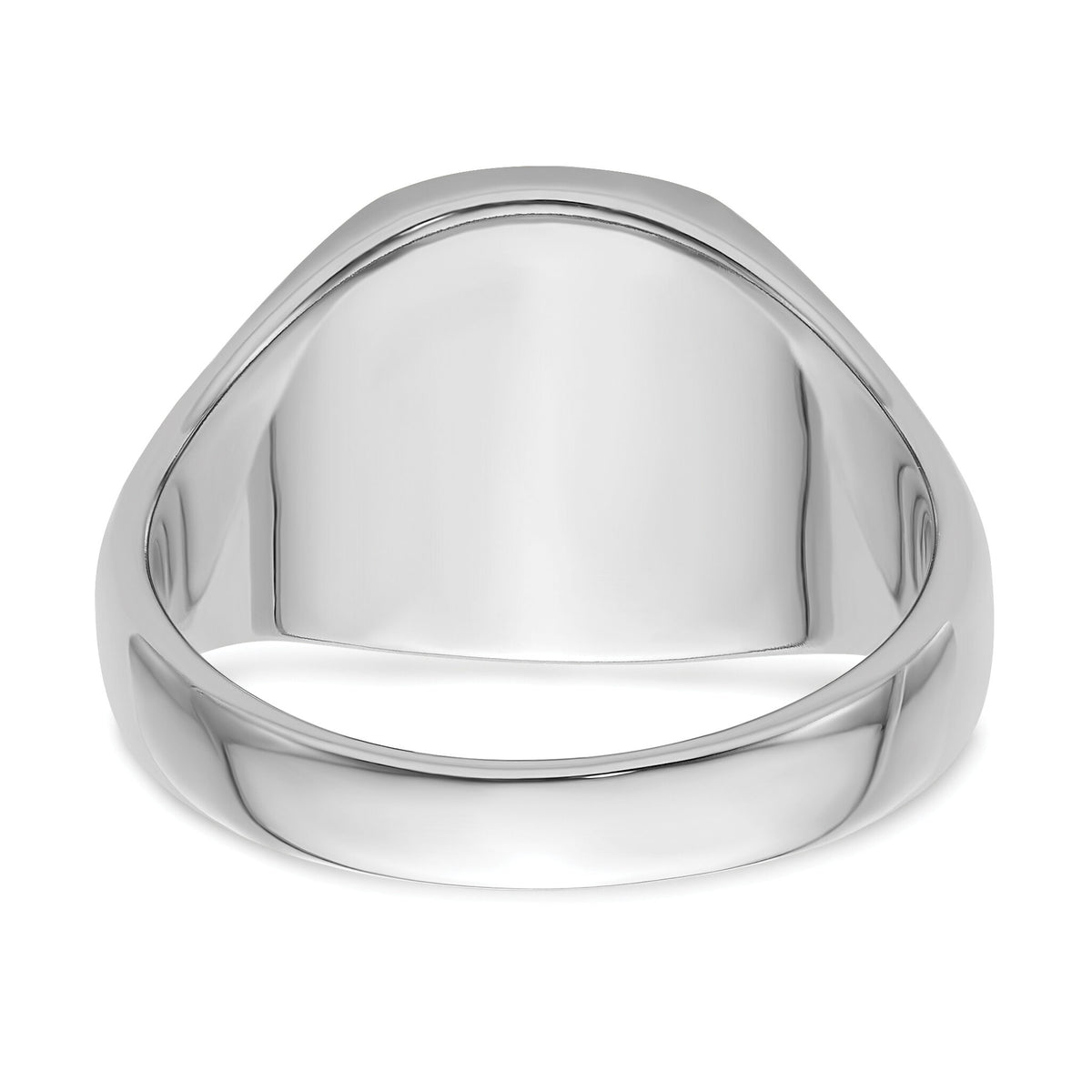 14k White Gold Men's Polished and Grooved (No Enamel) Masonic Ring-Y4048
