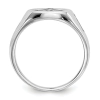14k White Gold Men's Polished and Grooved with Black Enamel Masonic Ring-Y4048M