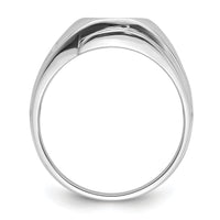 14k White Gold Men's Polished and Grooved Masonic Ring Mounting-Y4059