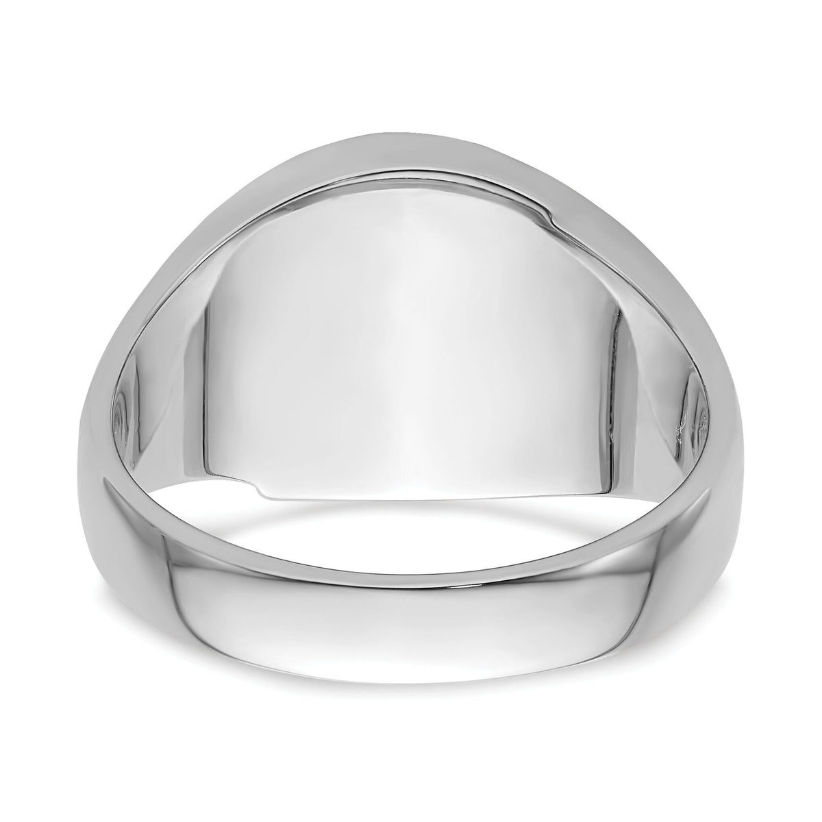14k White Gold Men's Polished and Grooved Masonic Ring Mounting-Y4059