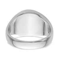 14k White Gold Men's Polished and Grooved Masonic Ring Mounting-Y4059