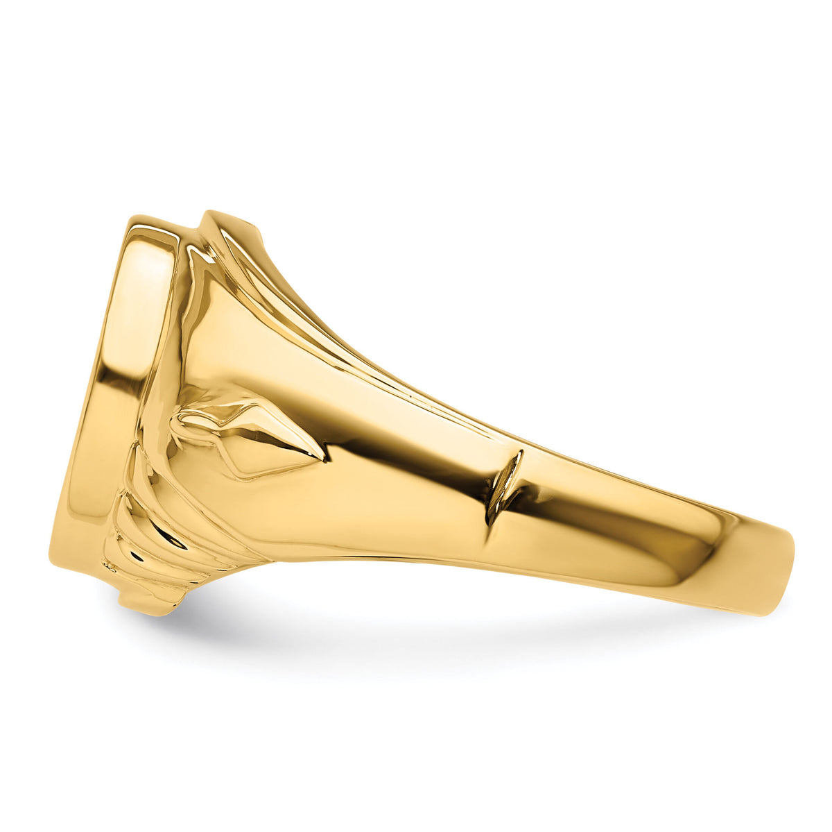 14k Men's Polished and Textured Masonic Ring Mounting-Y4062