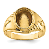 14k Men's Polished and Textured Masonic Ring Mounting-Y4062