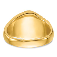 14k Men's Polished and Textured with Oval Onyx Masonic Ring-Y4062M