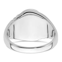 14k White Gold Men's Polished and Textured Masonic Ring Mounting-Y4063