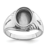 14k White Gold Men's Polished and Textured Masonic Ring Mounting-Y4063