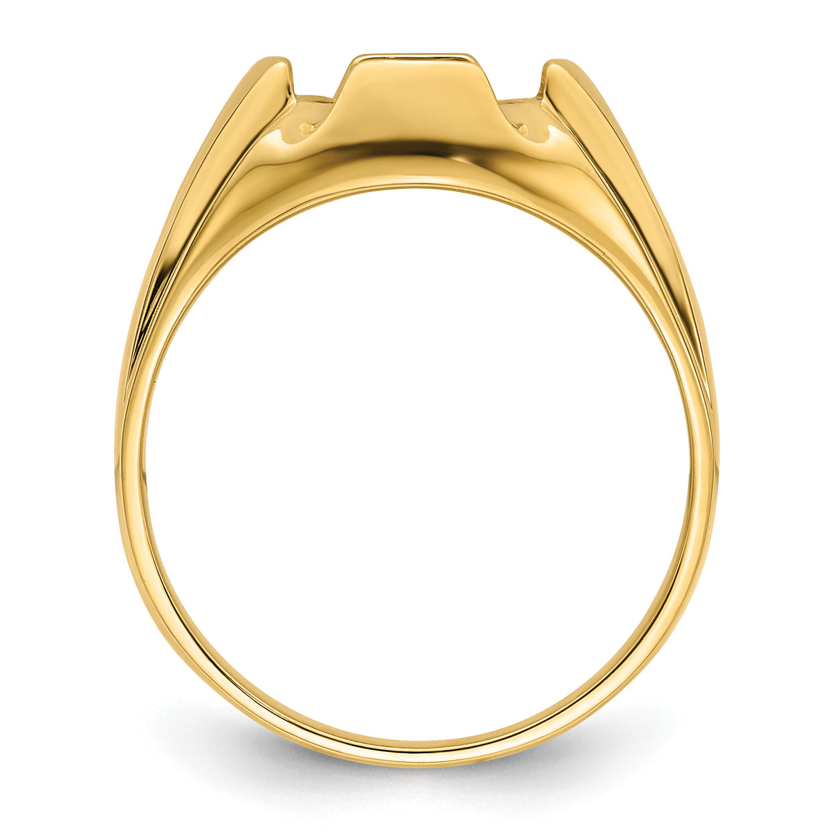 14k Men's Polished and Grooved Masonic Ring Mounting-Y4066