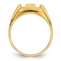 14k Men's Polished and Grooved Masonic Ring Mounting-Y4066
