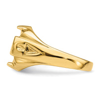 14k Men's Polished and Grooved Masonic Ring Mounting-Y4066