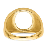 14k Men's Polished and Textured 14x12mm Oval Masonic Men's Mounting-Y4070