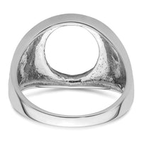 14k White Gold Men's Polished and Textured Masonic Ring Mounting-Y4071