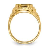 14k Men's Polished and Textured Masonic Ring Mounting-Y4072
