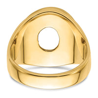 14k Men's Polished and Textured Masonic Ring Mounting-Y4072