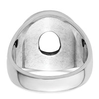 14k White Gold Men's Polished and Textured Masonic Ring Mounting-Y4073