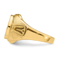 14k Men's Polished and Textured Masonic Ring Mounting-Y4075