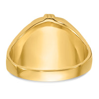 14k Men's Polished, Antiqued and Textured with Onyx Masonic Ring-Y4078M