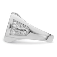 14k White Gold Men's Polished and Textured Masonic Ring Mounting-Y4081