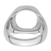 14k White Gold Men's Polished and Textured Masonic Ring Mounting-Y4081