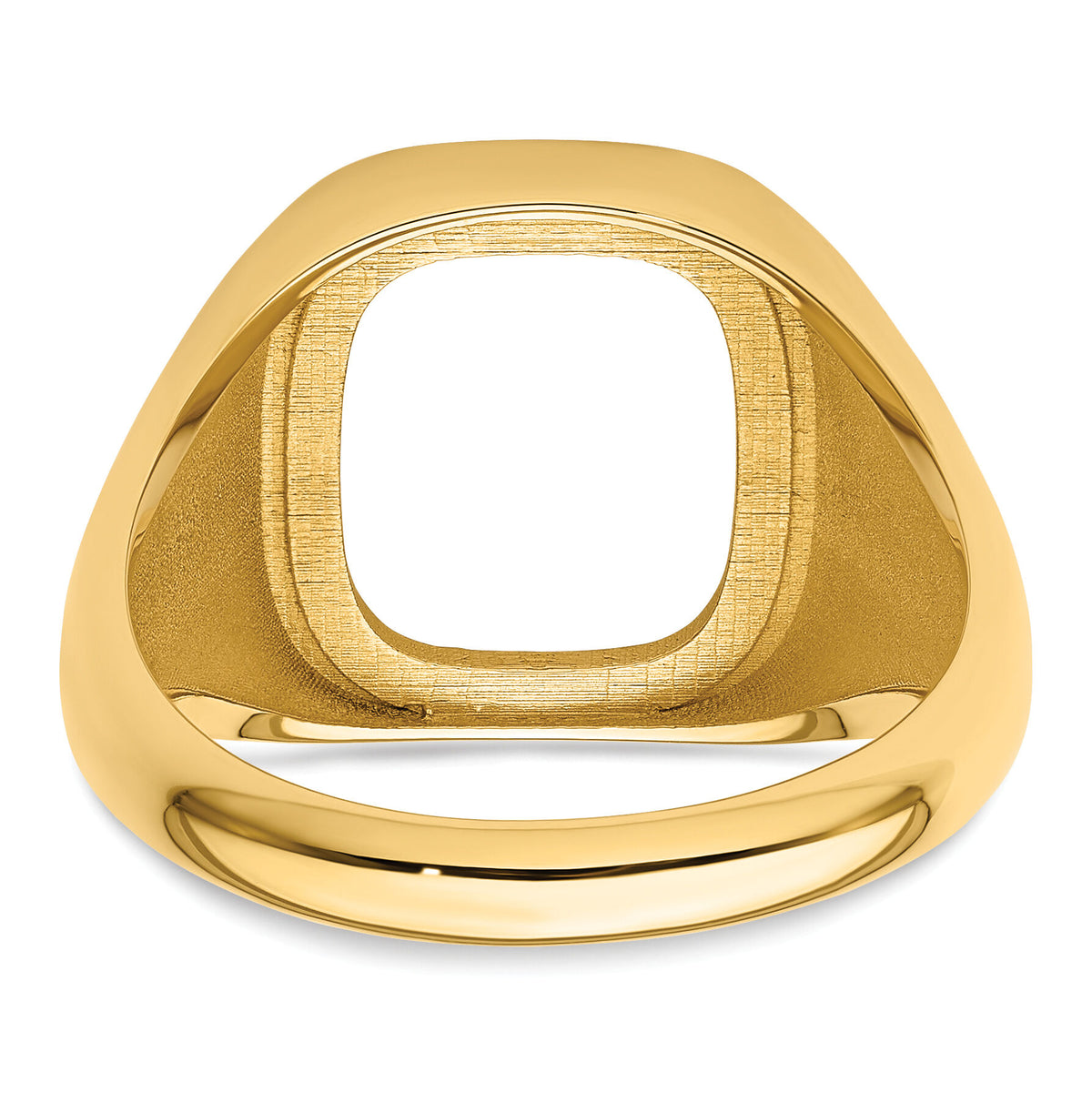 14k Men's Polished and Textured Masonic Ring Mounting-Y4084
