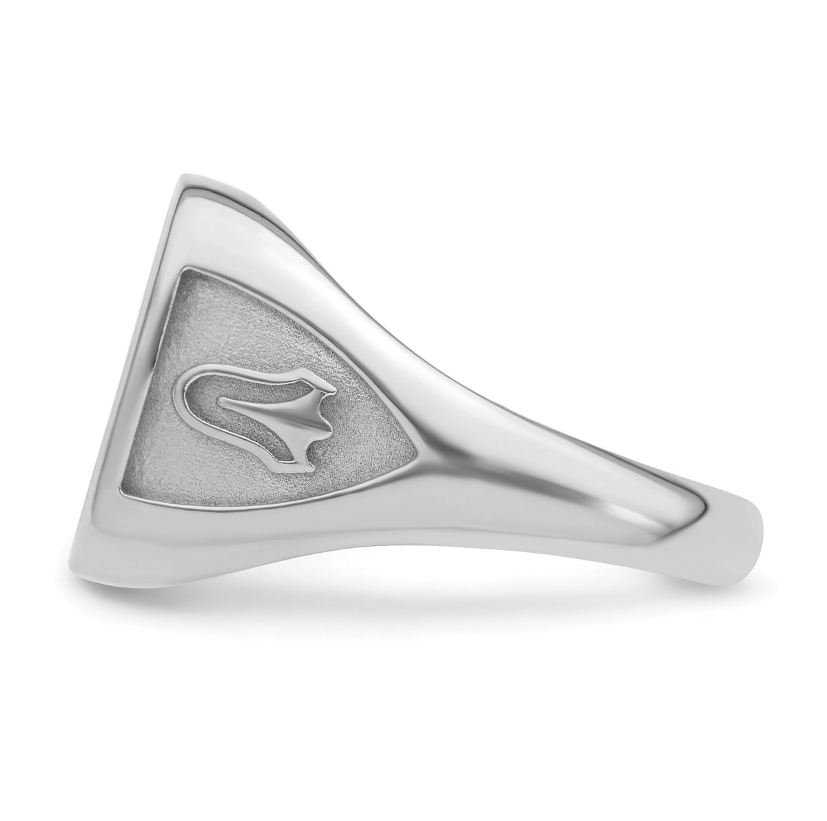 14k White Gold Men's Polished and Textured Masonic Ring Mounting-Y4085