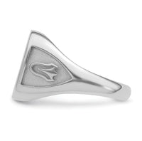 14k White Gold Men's Polished and Textured Masonic Ring Mounting-Y4085