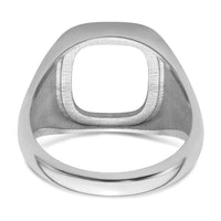 14k White Gold Men's Polished and Textured Masonic Ring Mounting-Y4085