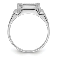 14k White Gold Men's Polished and Textured Masonic Ring Mounting-Y4087