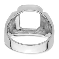 14k White Gold Men's Polished and Textured Masonic Ring Mounting-Y4087