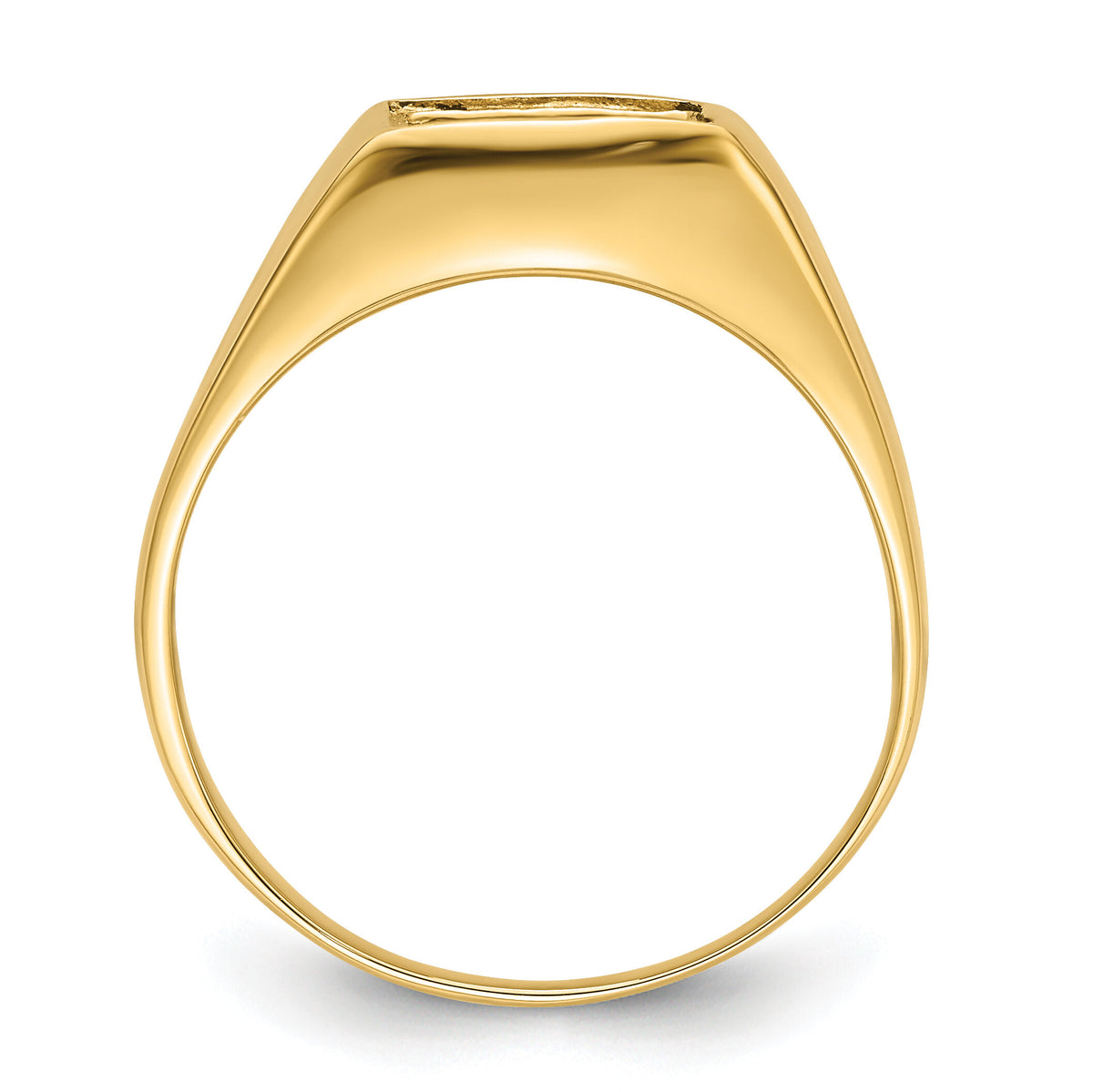 14k Men's Polished and Grooved Masonic Ring Mounting-Y4090
