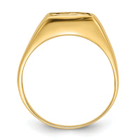 14k Men's Polished and Grooved Masonic Ring Mounting-Y4090