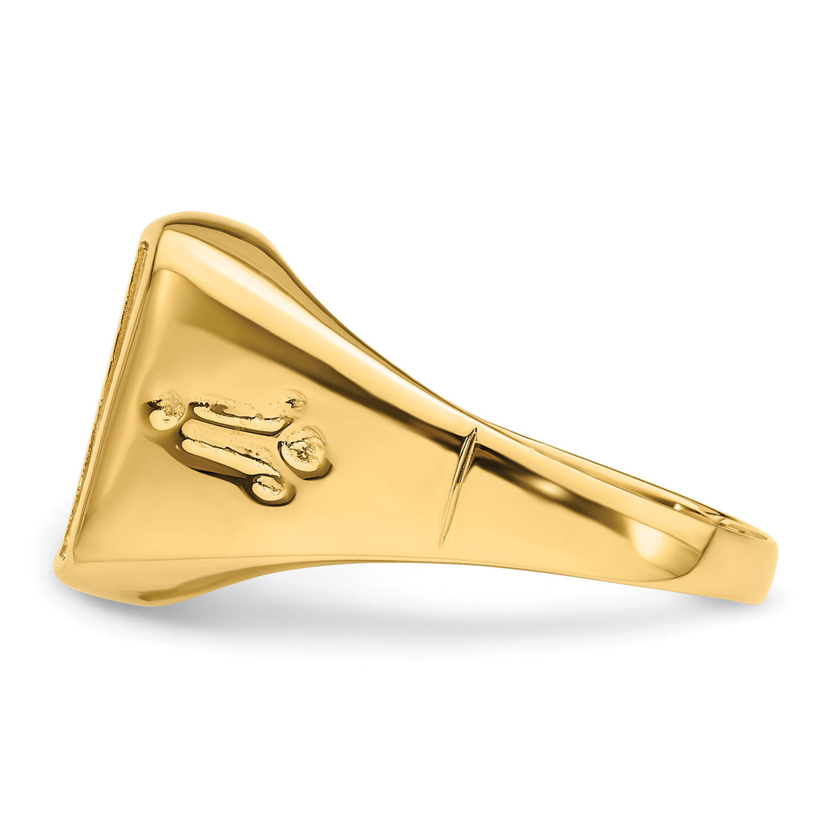 14k Men's Polished and Grooved Masonic Ring Mounting-Y4090
