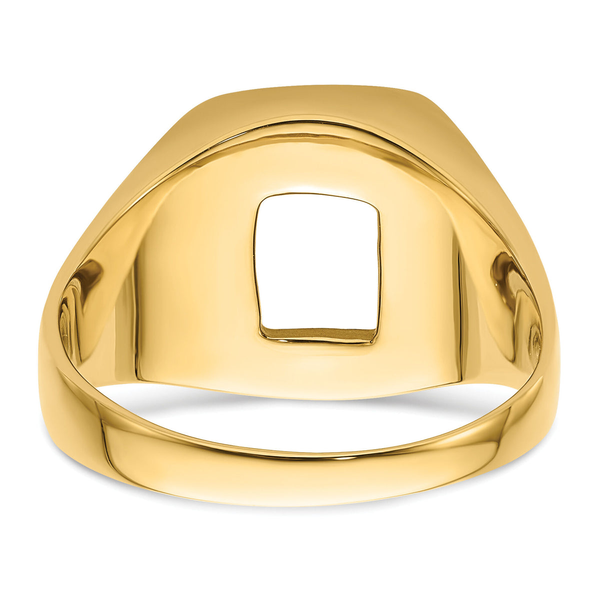 14k Men's Polished and Grooved Masonic Ring Mounting-Y4090