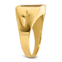 14k Men's Polished and Grooved Masonic Ring Mounting-Y4090