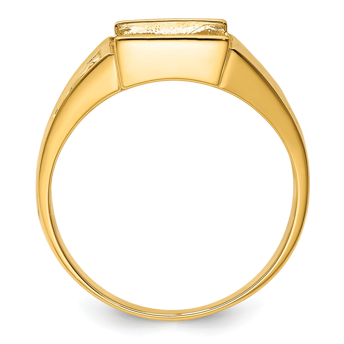 14k Men's Polished and Textured Masonic Ring Mounting-Y4092
